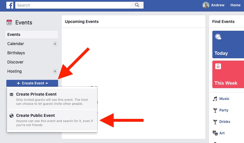 Invitations on facebook