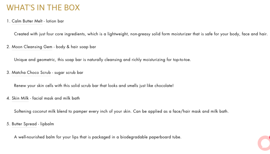 What's in Butter and Me Pack?