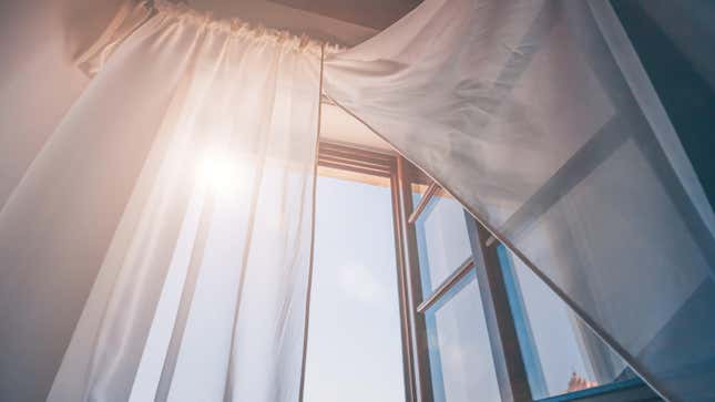 Image for article titled You Can 'Dust' Curtains in Your Dryer