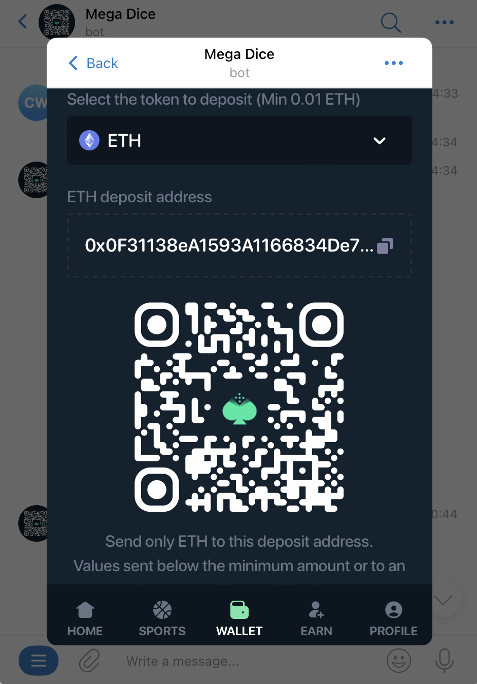 Telegram casino deposits