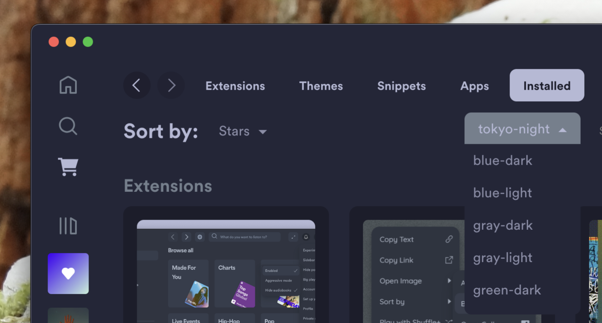 Spicetify's somewhat hidden color scheme arrow