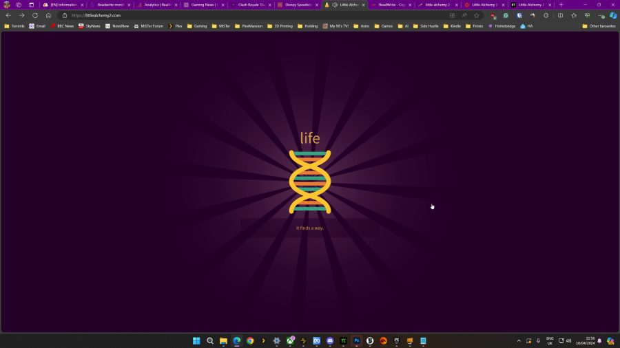 An image showing we have created Life in in Little Alchemy 2