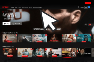 Netflix launches major TV app redesign after ten years. The image shows a screenshot of the Netflix streaming platform interface. At the top of the screen, there is a featured section showcasing a documentary titled "Hitler and the Nazis: Evil on Trial," with options to play the content or learn more about it. Below, various categories are displayed: "Today's Top Picks for You" includes thumbnails for shows like "Young Sheldon," "Harry Potter," and others. A section labeled "British Films & TV" is also visible, featuring thumbnails for "Eric," "The Footballer's Wife," and more. The overall layout is user-friendly, emphasizing visual thumbnails to navigate different shows and movies.