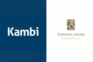 Kambi Group secures upstate New York growth with Oneida Indian Nation. Logos of Kambi Group and Turning Stone Enterprises