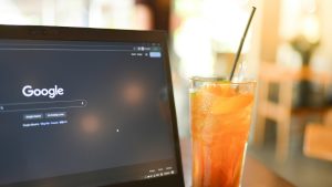 Search engine on laptop