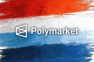 Dutch regulator orders Polymarket to halt services or pay fines. Polymarket logo on top of Dutch flag